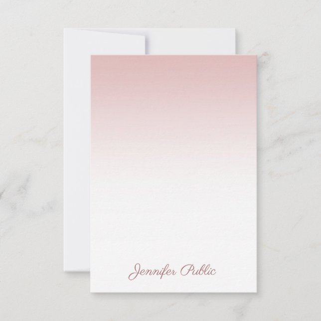 Handwritten Script Name Modern Rose Gold Template (Front)