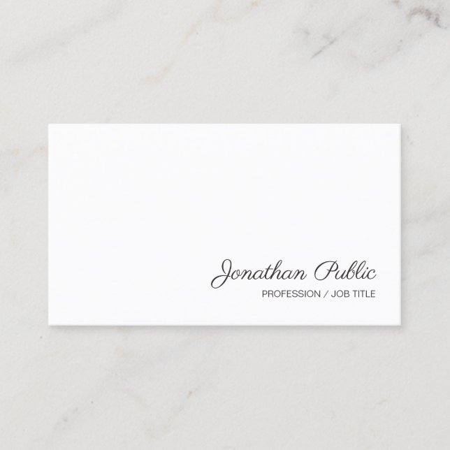 Handwritten Script Name Modern Simple Template Business Card (Front)