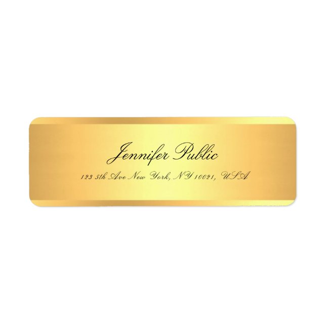 Handwritten Script Name Professional Elegant Gold (Front)