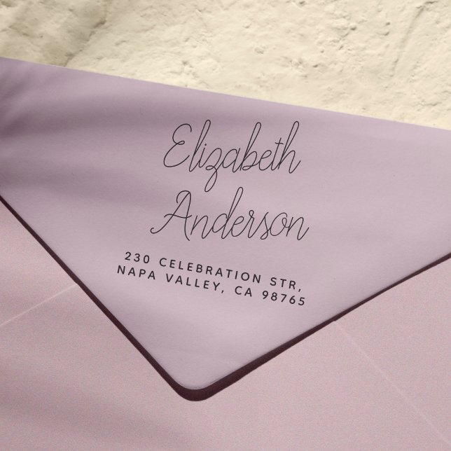 Handwritten Script Name & Simple Return Address Rubber Stamp (Rubber Stamp Mock-up)