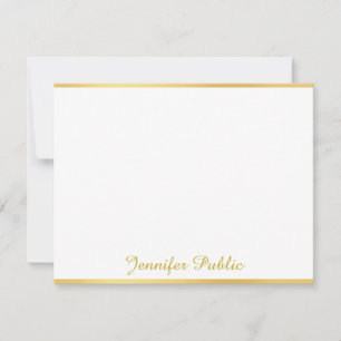 Handwritten Script Name Text Gold White Template