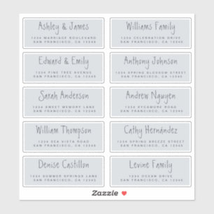 Handwritten Script Pastel Blue Address Labels