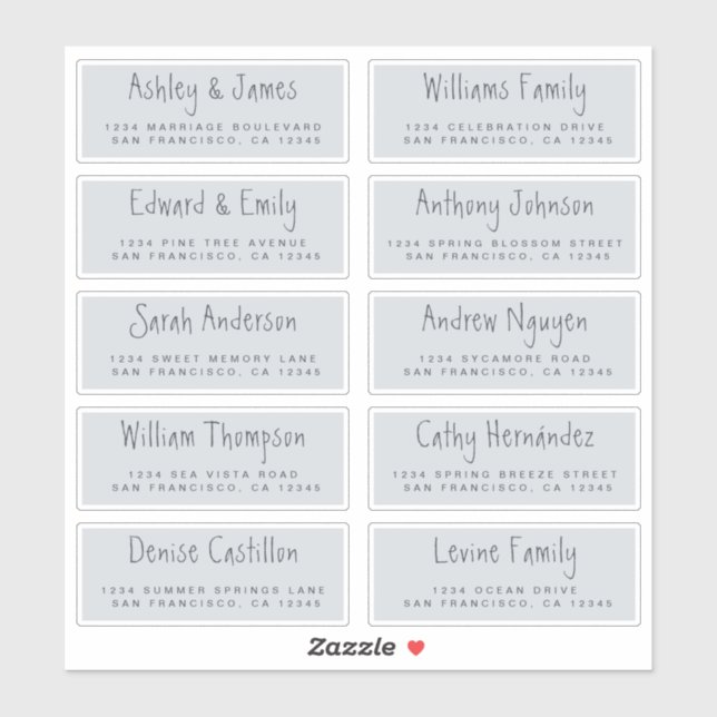 Handwritten Script Pastel Blue Address Labels (Sheet)