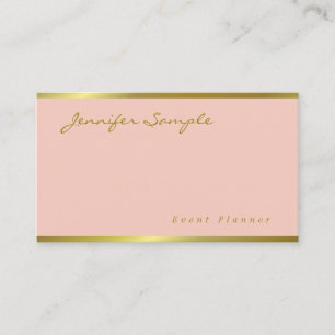 Handwritten Script Pink Gold Modern Elegant Beauty Business Card
