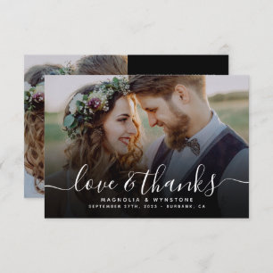Handwritten Script QR Code Wedding Photo Thank You Card