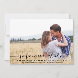 Handwritten Script Save Our Date Announcement