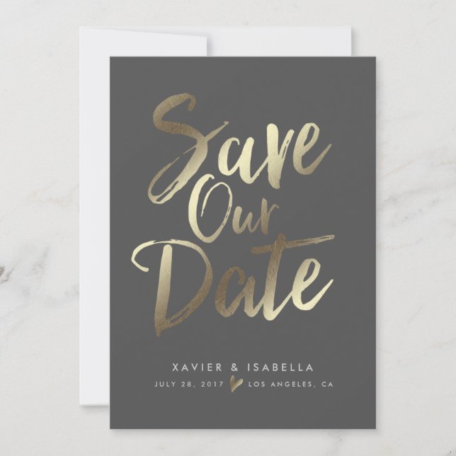 Handwritten Script Save The Date Announcement (Front)