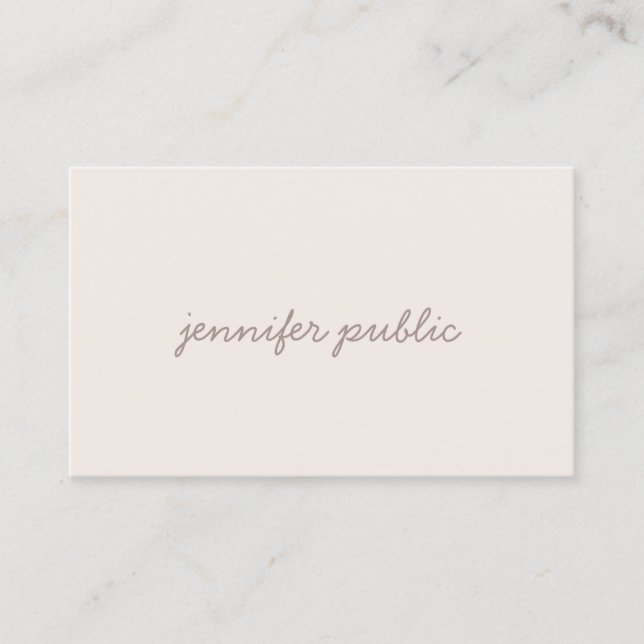 Handwritten Script Simple Template Modern Elegant Business Card (Front)