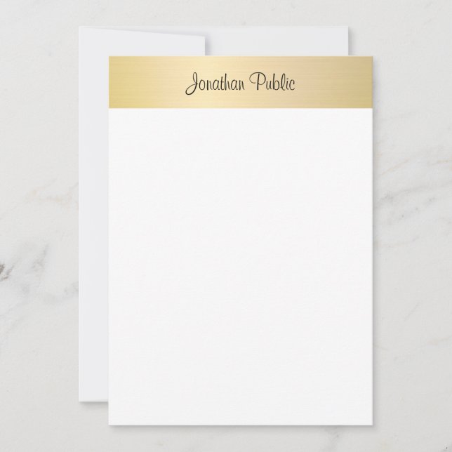 Handwritten Script Stylish Gold Look Template (Front)
