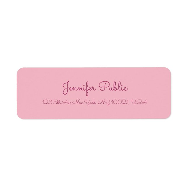 Handwritten Script Text Elegant Pink Modern Plain (Front)