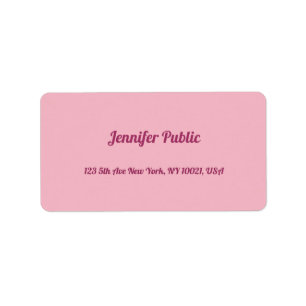 Handwritten Script Text Modern Elegant Pink Plain Label