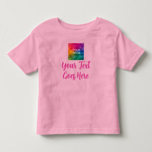 Handwritten Script Text Name Pink Create Your Own Toddler T-Shirt