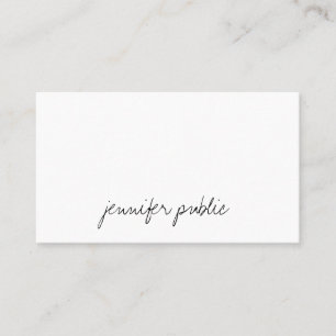 Handwritten Script Text Professional Simple Modern Business Card