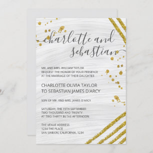 Handwritten Script Typography Gold Elegant Invitation