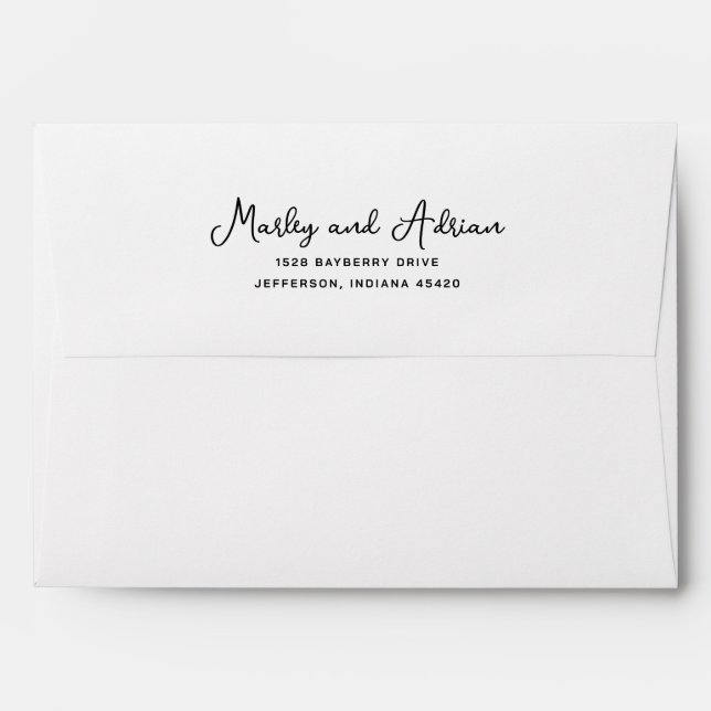 Handwritten Script Typography Return Address Envelope (Back (Top Flap))