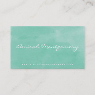 Handwritten Script   Watercolor Business Card