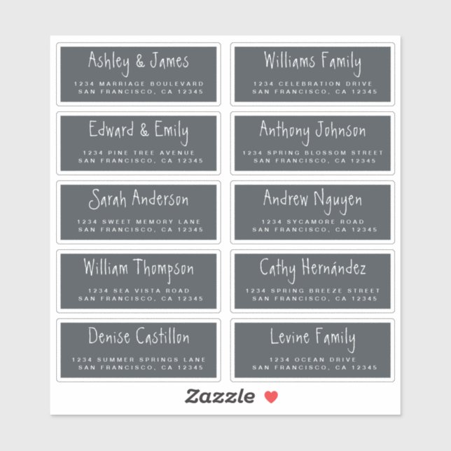 Handwritten Script Wedding Guest Address Labels (Sheet)