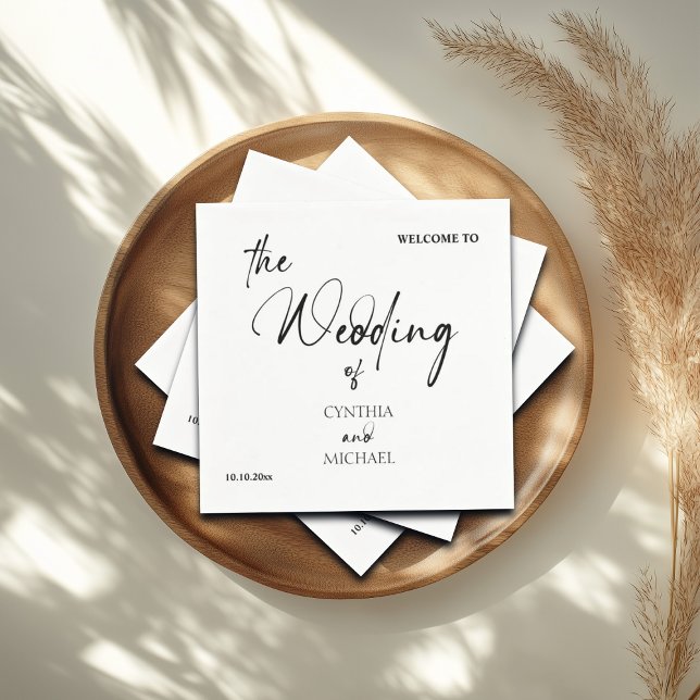 Handwritten Script 'Welcome to our Wedding'  Napkin (Creator Uploaded)