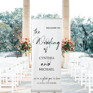 Handwritten Script Welcome to our Wedding Retractable Banner