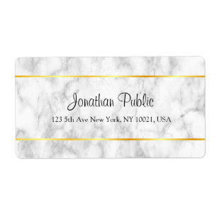 Handwritten Script White Marble Gold Look Template