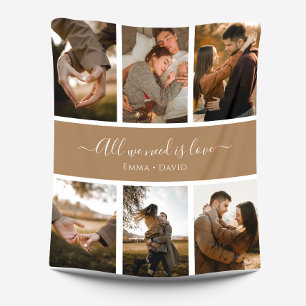 Handwritten Script with Names 6-Photo Fleece Blanket