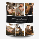 Handwritten Script with Names 6-Photo Fleece Blanket<br><div class="desc">Handwritten Script "All we need is love" with Names 6-Photo Fleece Blanket. Add 6 large,  good quality photos to this modern,  stylish fleece blanket,  featuring the text "All we need is love" in an elegant handwritten script.</div>