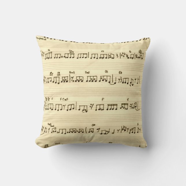 Handwritten Sheet Music Song Ivory  Cushion (Front)