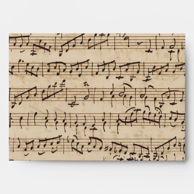 Handwritten Sheet Music Vintage Envelope (Front)