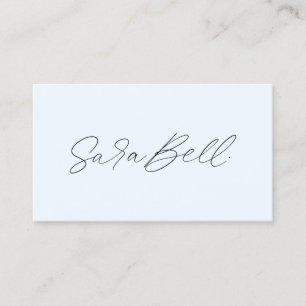 Handwritten Signature   Blue Modern Minimalist Business Card