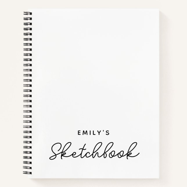 Handwritten Style Monoline Calligraphy Sketchbook Notebook (Front)