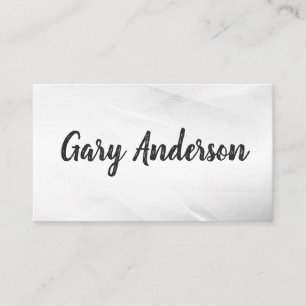 Handwritten Style   White Abstract Background Business Card