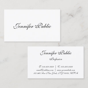 Handwritten Template Modern Script Elegant Simple Business Card