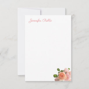 Handwritten Template Watercolor Roses Pastel Colou