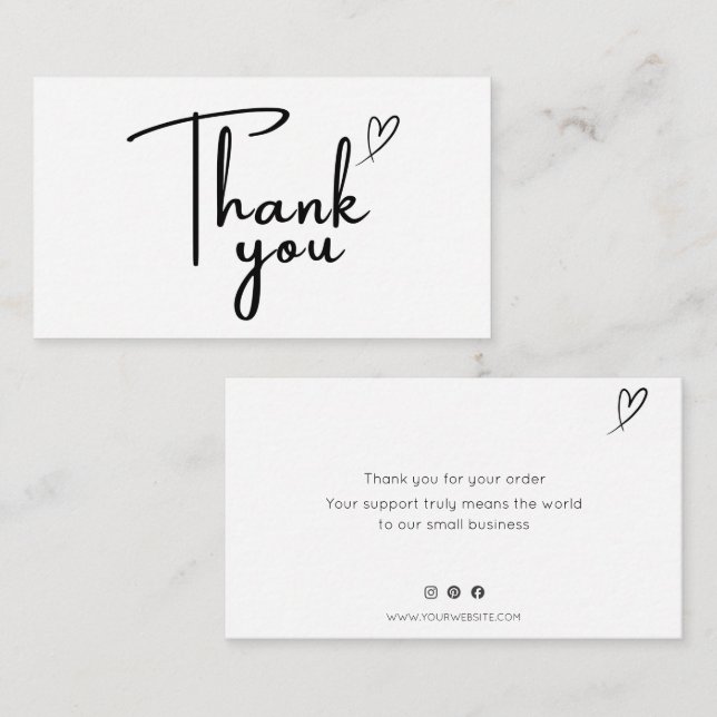 Handwritten Thank You Card Small Business (Front/Back)