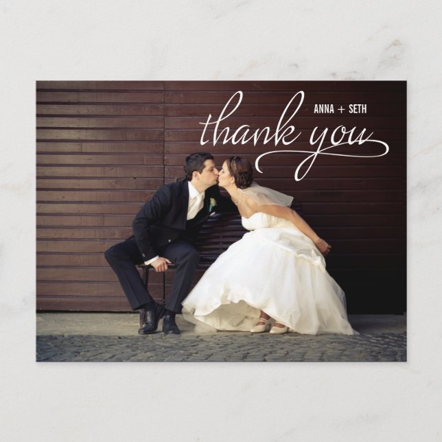 HANDWRITTEN Thank You Postcard - White (Front)
