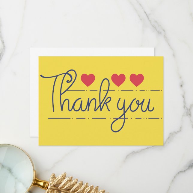 Handwritten Thank You with Hearts (Front/Back In Situ)