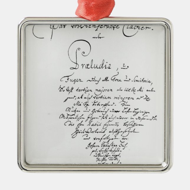 Handwritten Titlepage of The Well Tempered Metal Tree Decoration (Front)