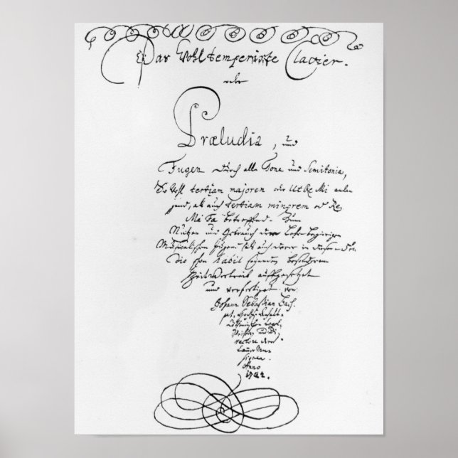 Handwritten Titlepage of The Well Tempered Poster (Front)