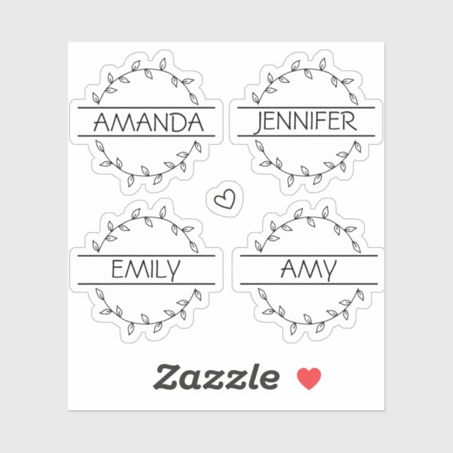 Handwritten Transparent Floral Personalised Name (Sheet)