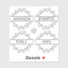 Handwritten Transparent Floral Personalised Name