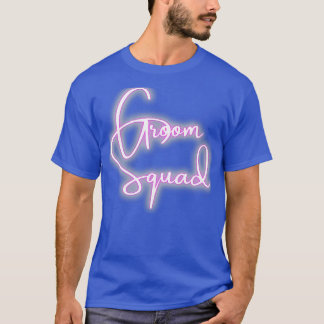 Handwritten Type Groom Squad Pink Design Shadow Af T-Shirt