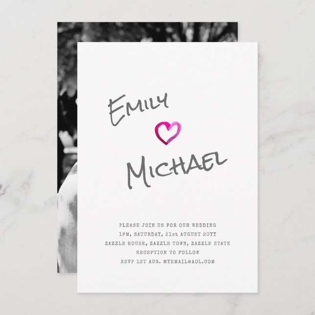 Handwritten Typeset PHOTO Invites Couples Event (Front/Back)