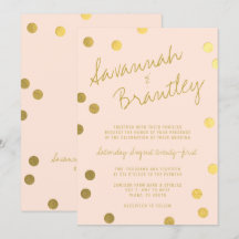 Handwritten Typography Gold Foil Confetti Wedding