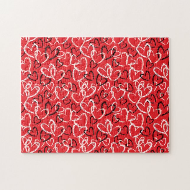 Handwritten Valentine's Hearts Jigsaw Puzzle (Horizontal)