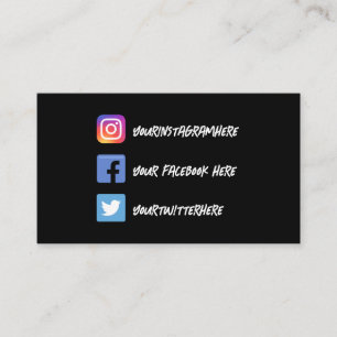 Handwritten Vintage Instagram Twitter Facebook Business Card