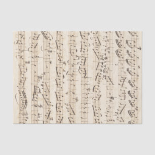 Handwritten Vintage Sheet Music Beige Tissue Paper