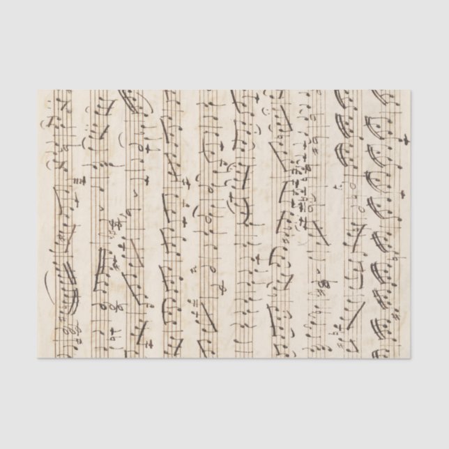 Handwritten Vintage Sheet Music Beige Tissue Paper (Front)