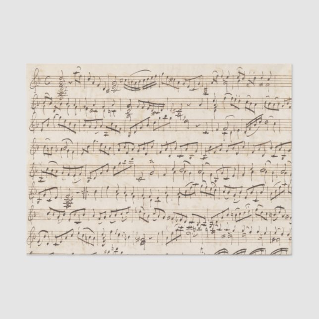 Handwritten Vintage Sheet Music Beige Tissue Paper (Front)