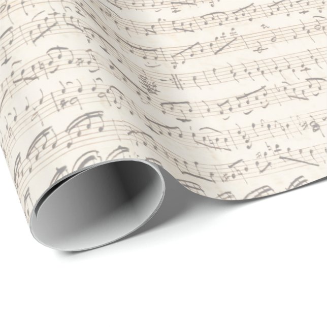 Handwritten Vintage Sheet Music Notes Wrapping Paper (Roll Corner)