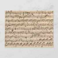 Handwritten Vintage Sheet Music Postcard